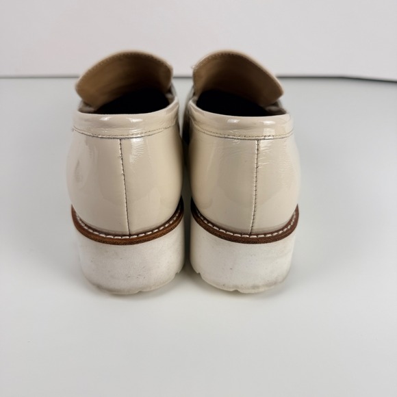 L'idea by Lori Women Cream Patent Leather Penny Loafers 40 Made in Italy - Picture 4 of 8